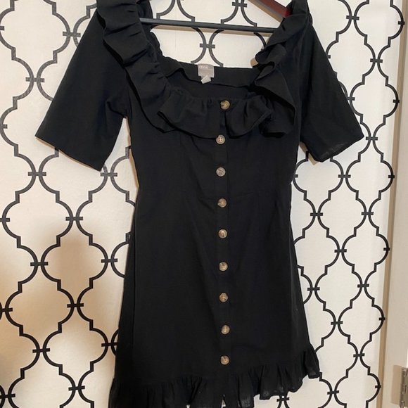 Black button dress - Picture 4 of 5